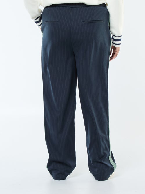 Calças de corte direito com faixas nos lados - Kiabi