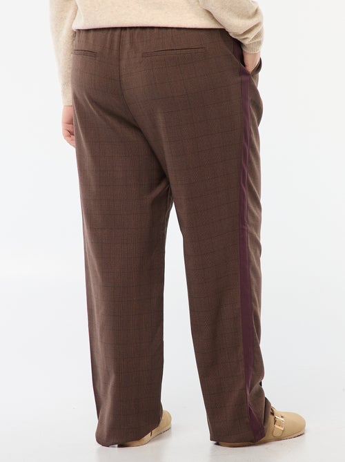 Calças de corte direito com faixas nos lados - Kiabi