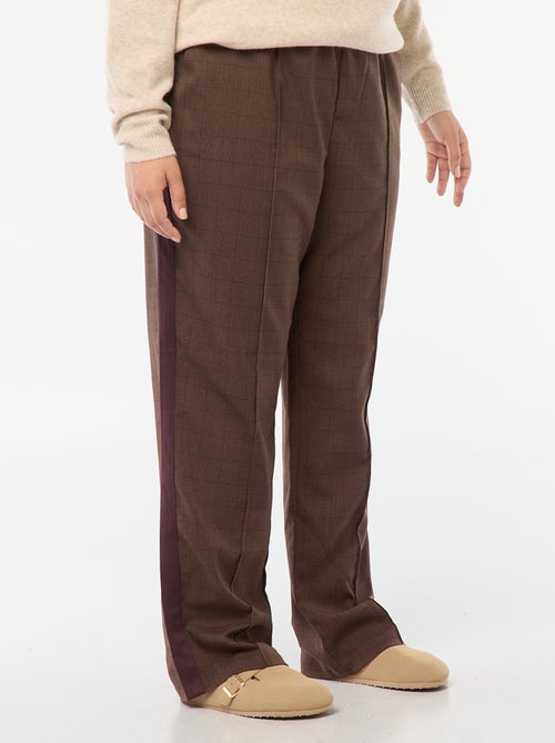 Calças de corte direito com faixas nos lados - Kiabi