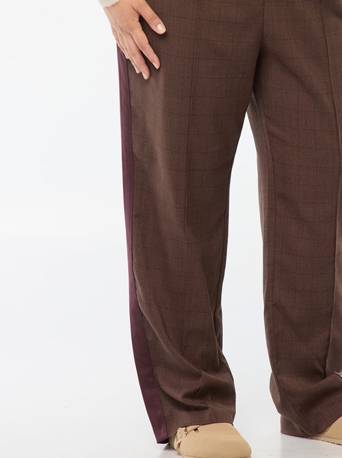 Calças de corte direito com faixas nos lados - Kiabi