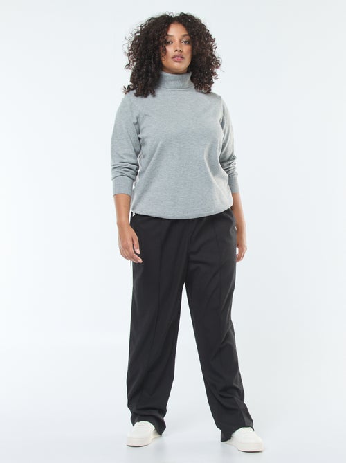 Calças de corte direito com faixas nos lados - Kiabi