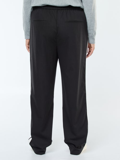 Calças de corte direito com faixas nos lados - Kiabi