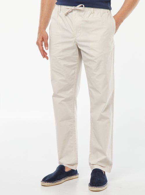 Calças de corte direito em popelina adoráveis - Kiabi