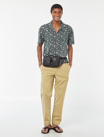 Calças de corte direito em popelina adoráveis