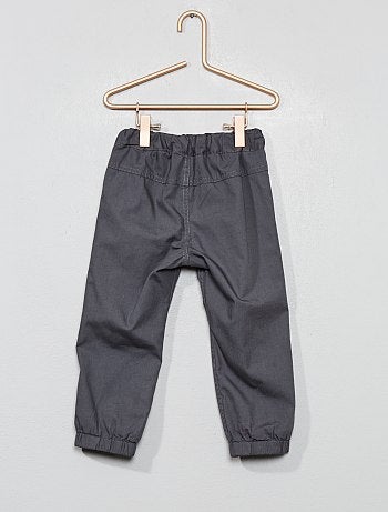 Calças de corte direito em popelina - Kiabi