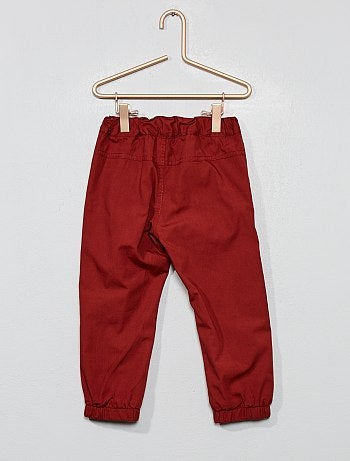 Calças de corte direito em popelina - Kiabi