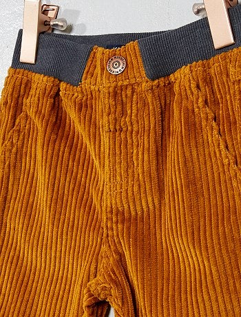 Calças de corte direito em veludo canelado - Kiabi