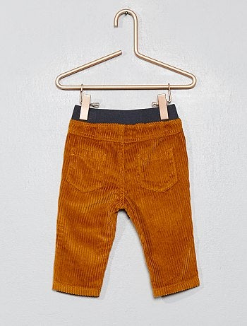 Calças de corte direito em veludo canelado - Kiabi