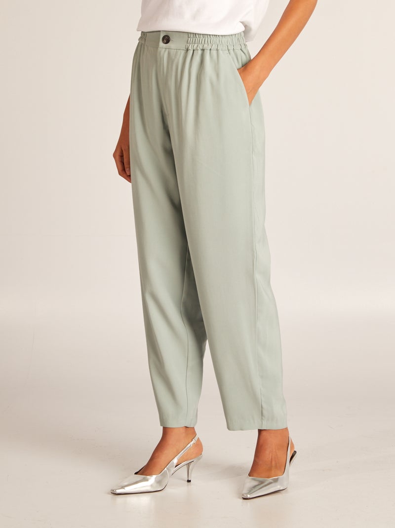 Calças de corte direito lisas AZUL - Kiabi