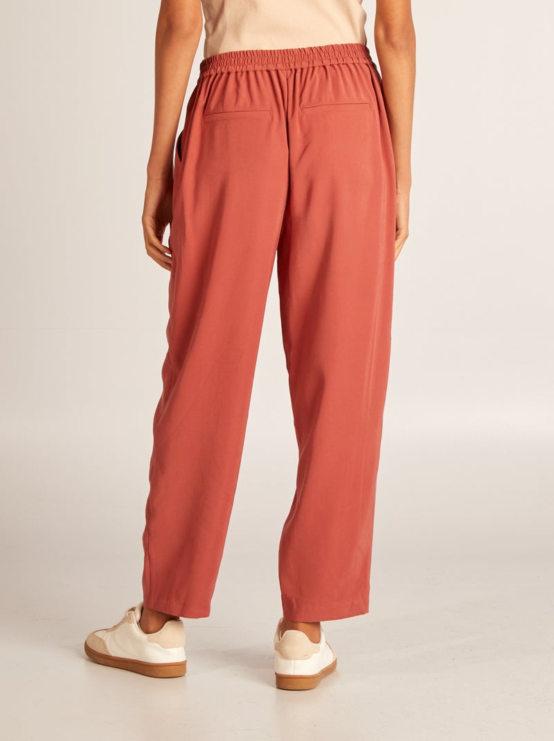 Calças de corte direito lisas VERMELHO - Kiabi