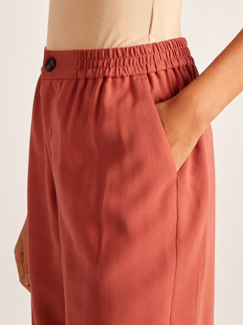 Calças de corte direito lisas VERMELHO - Kiabi