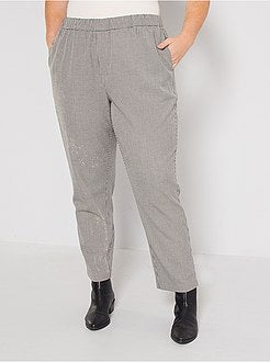 Calças de corte direito pied-de-poule - Kiabi