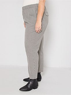 Calças de corte direito pied-de-poule - Kiabi