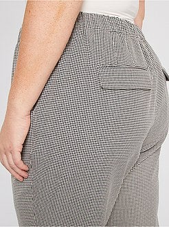 Calças de corte direito pied-de-poule - Kiabi