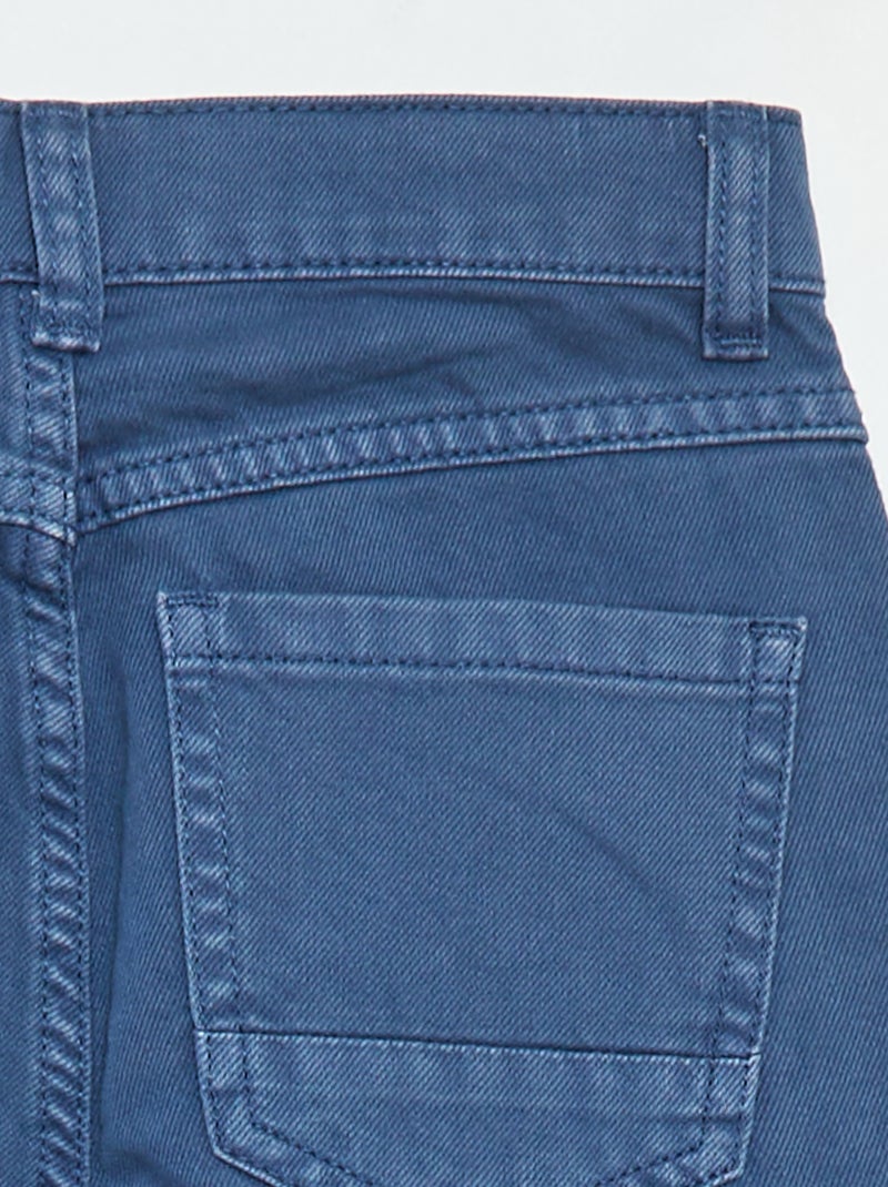 Calças de corte direito/regular fit com 5 bolsos Azul - Kiabi