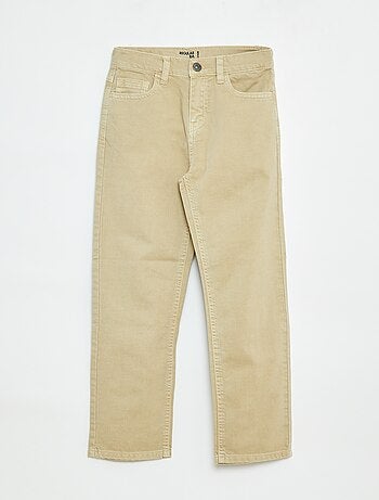 Calças de corte direito/regular fit com 5 bolsos