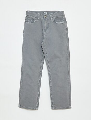 Calças de corte direito/regular fit com 5 bolsos