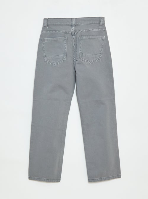 Calças de corte direito/regular fit com 5 bolsos - Kiabi