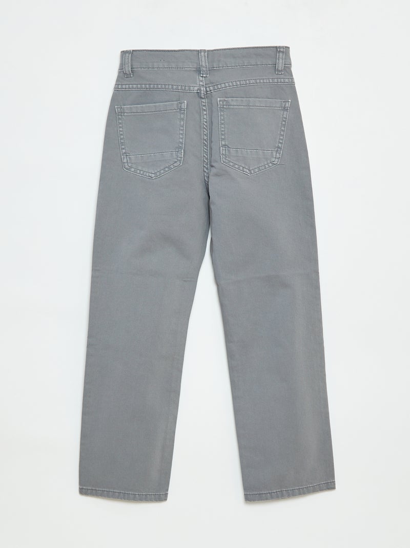 Calças de corte direito/regular fit com 5 bolsos Cinza - Kiabi