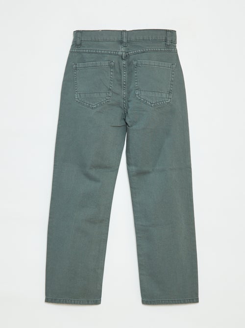 Calças de corte direito/regular fit com 5 bolsos - Kiabi