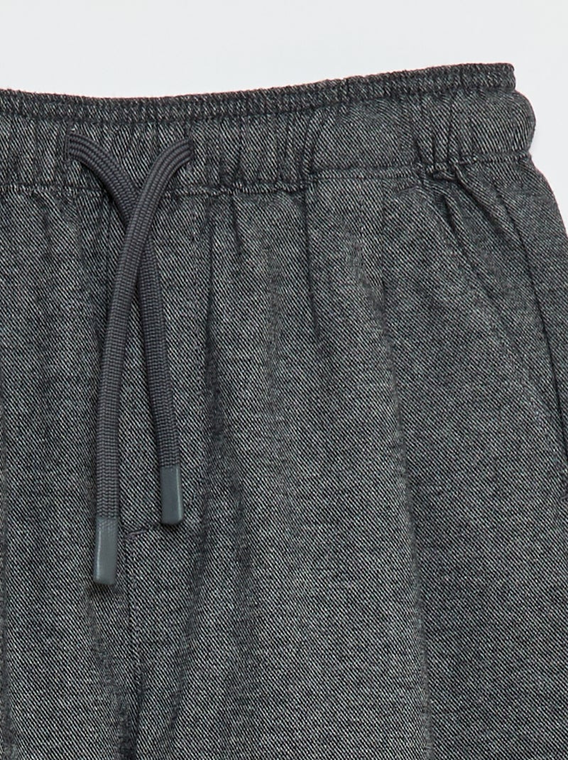 Calças de corte jogger em flanela Cinza - Kiabi