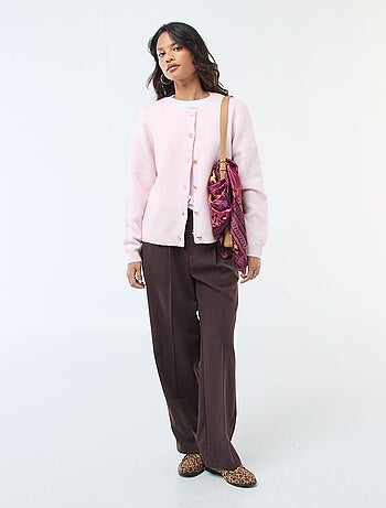 Calças de corte largo com cintura elástica + cordões para atar