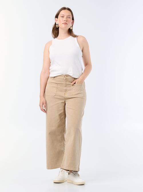 Calças de corte largo / wide leg cintura standard - Kiabi
