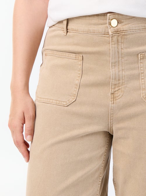 Calças de corte largo / wide leg cintura standard - Kiabi