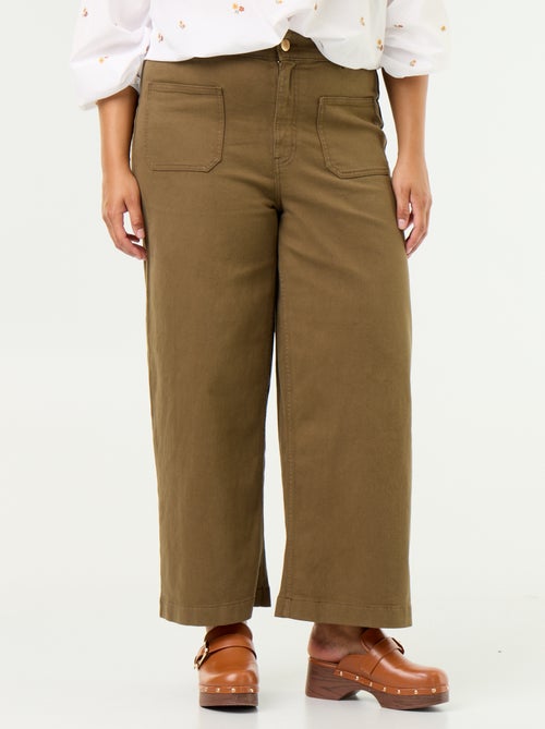 Calças de corte largo / wide leg cintura standard - Kiabi