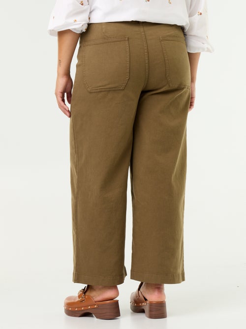 Calças de corte largo / wide leg cintura standard - Kiabi