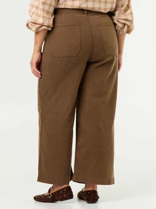 Calças de corte largo / wide leg cintura standard - Kiabi