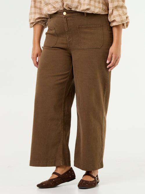 Calças de corte largo / wide leg cintura standard - Kiabi