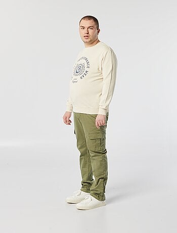 Calças de corte regular com bolsos de aba - coleção fácil de vestir