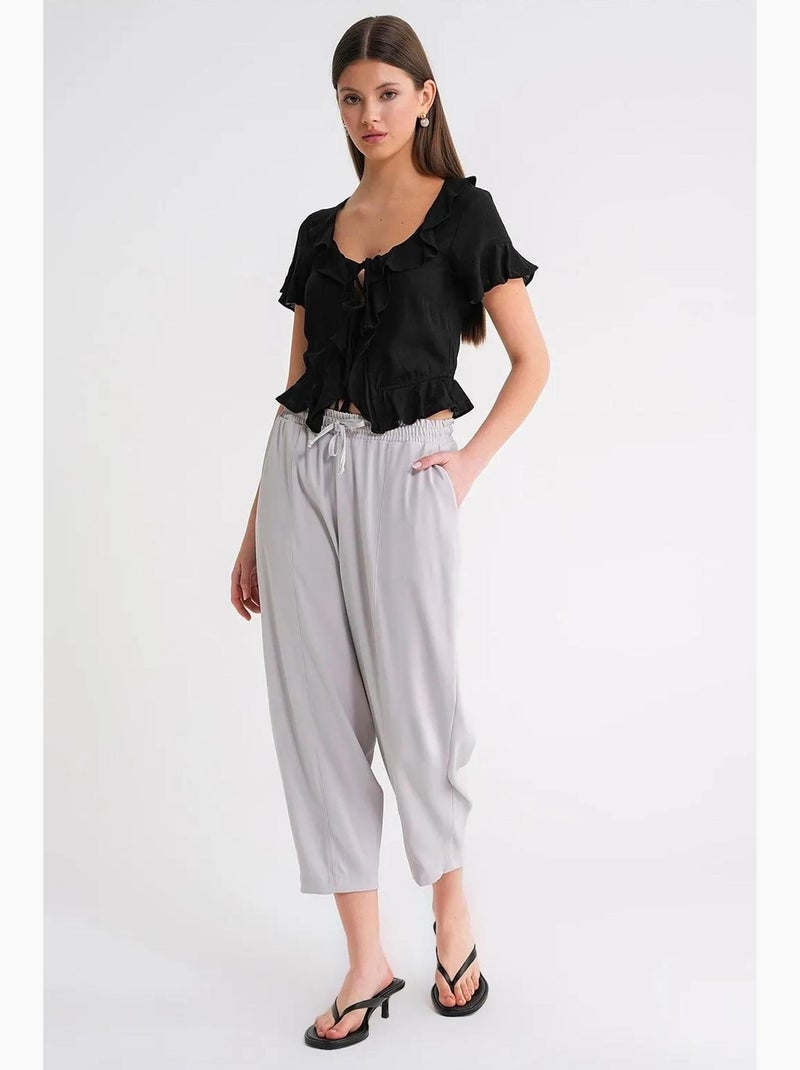 Calças de corte salwar com cordão mixray Branco sujo - Kiabi