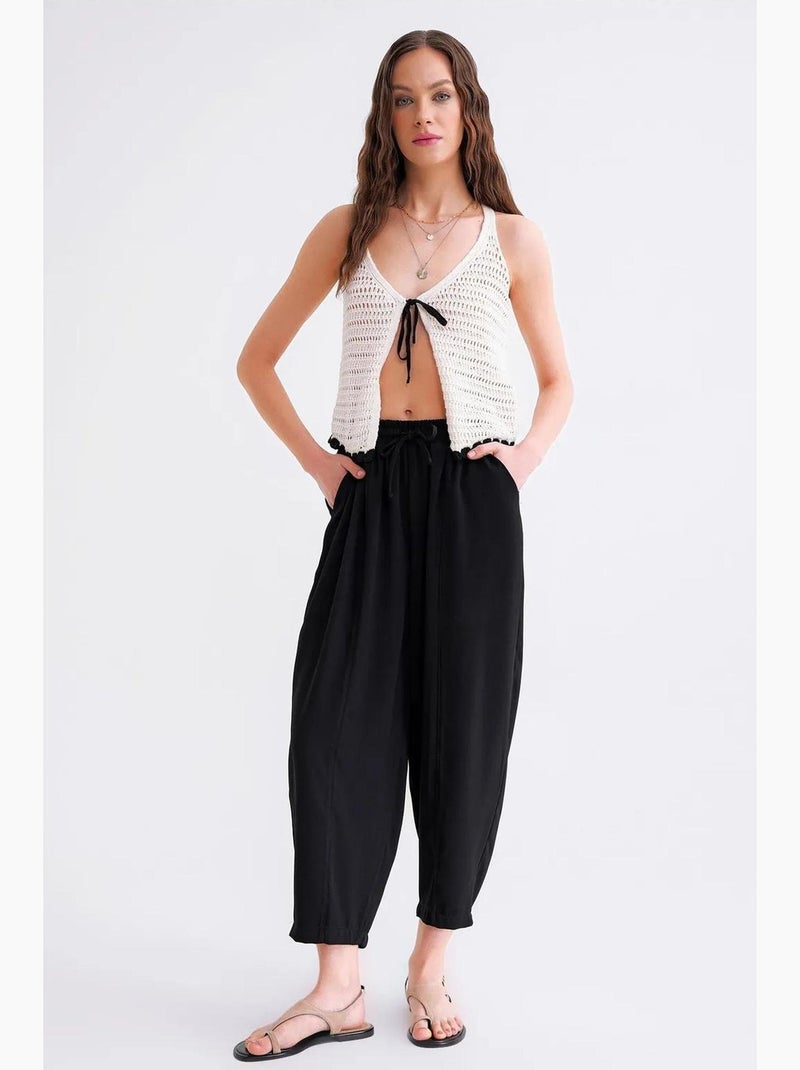 Calças de corte salwar com cordão mixray Preto - Kiabi
