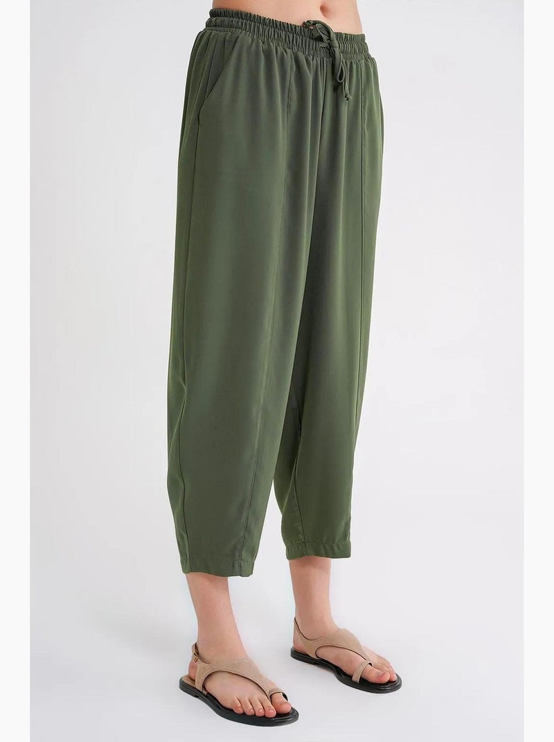 Calças de corte salwar com cordão mixray Verde cáqui - Kiabi