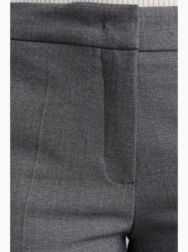 Calças de crepe de cintura baixa e perna reta dilvin Cinza-preto - Kiabi