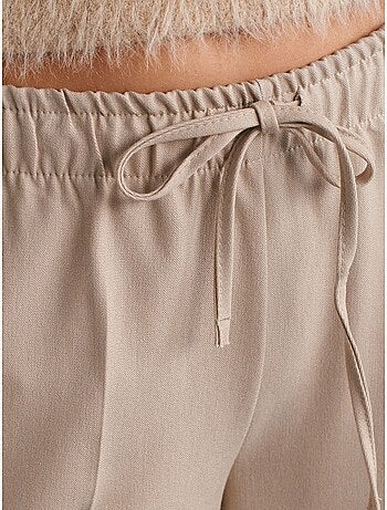 Calças de crepe de perna larga dilvin