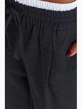 Calças de crepe de perna larga dilvin