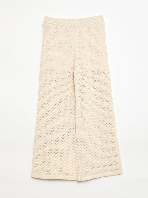 Calças de crochet com corte flare / evasê - Kiabi