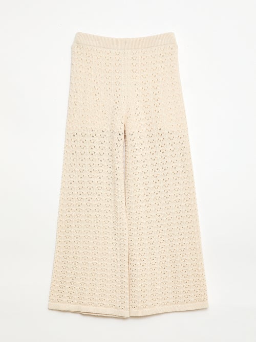 Calças de crochet com corte flare / evasê - Kiabi
