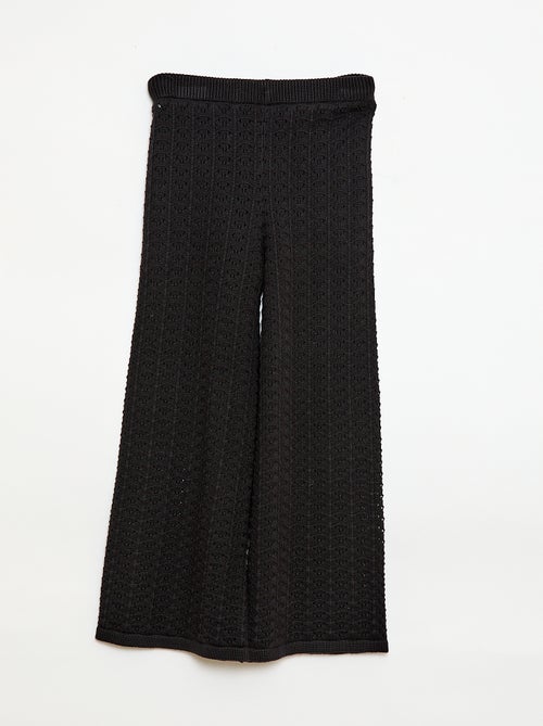 Calças de crochet com corte flare / evasê - Kiabi