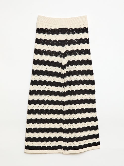 Calças de crochet com corte flare / evasê - Kiabi