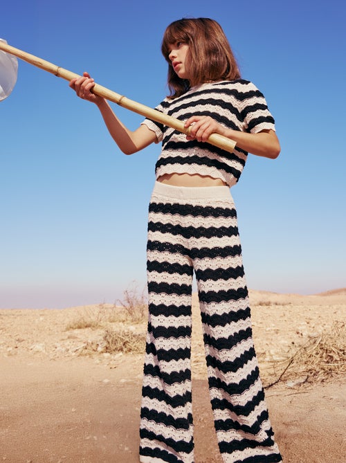 Calças de crochet com corte flare / evasê - Kiabi