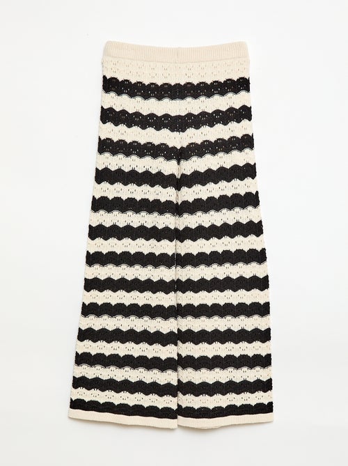 Calças de crochet com corte flare / evasê - Kiabi