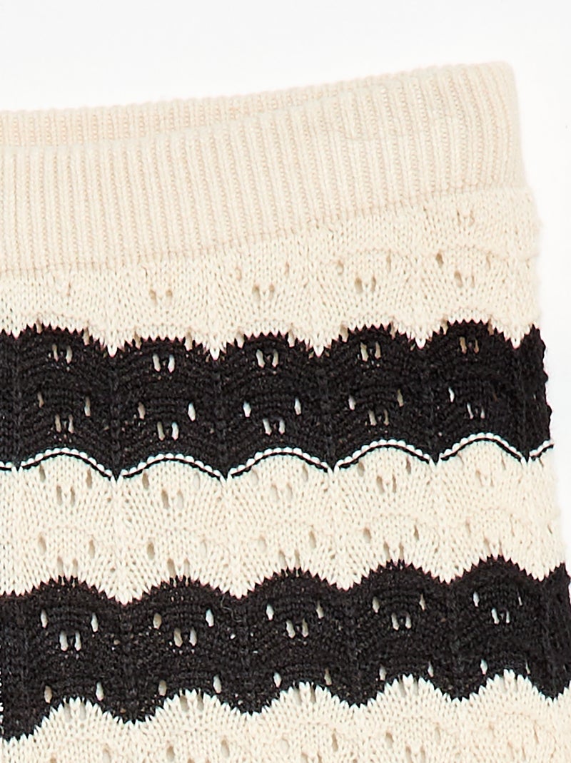 Calças de crochet com corte flare / evasê Preto - Kiabi