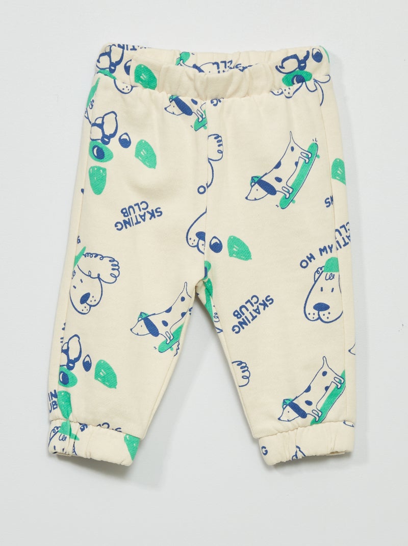Calças de desporto com estampado BRANCO - Kiabi