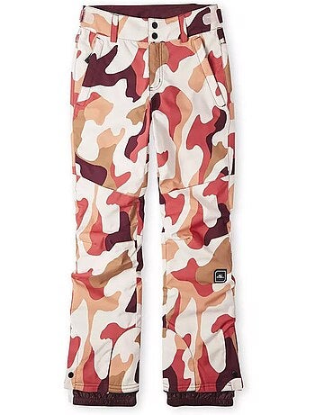 Calças de Esqui Estampadas O'Neill Star para Menina Branco/Vermelho