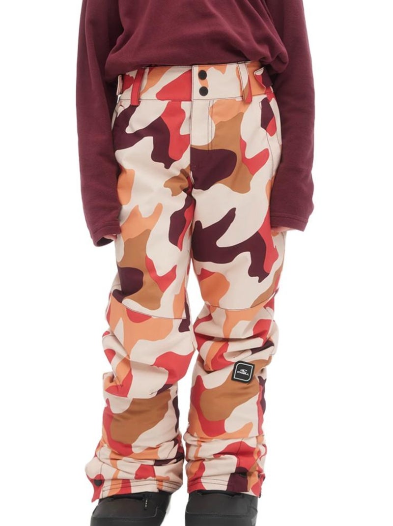 Calças de Esqui Estampadas O'Neill Star para Menina Branco/Vermelho Vermelho - Kiabi