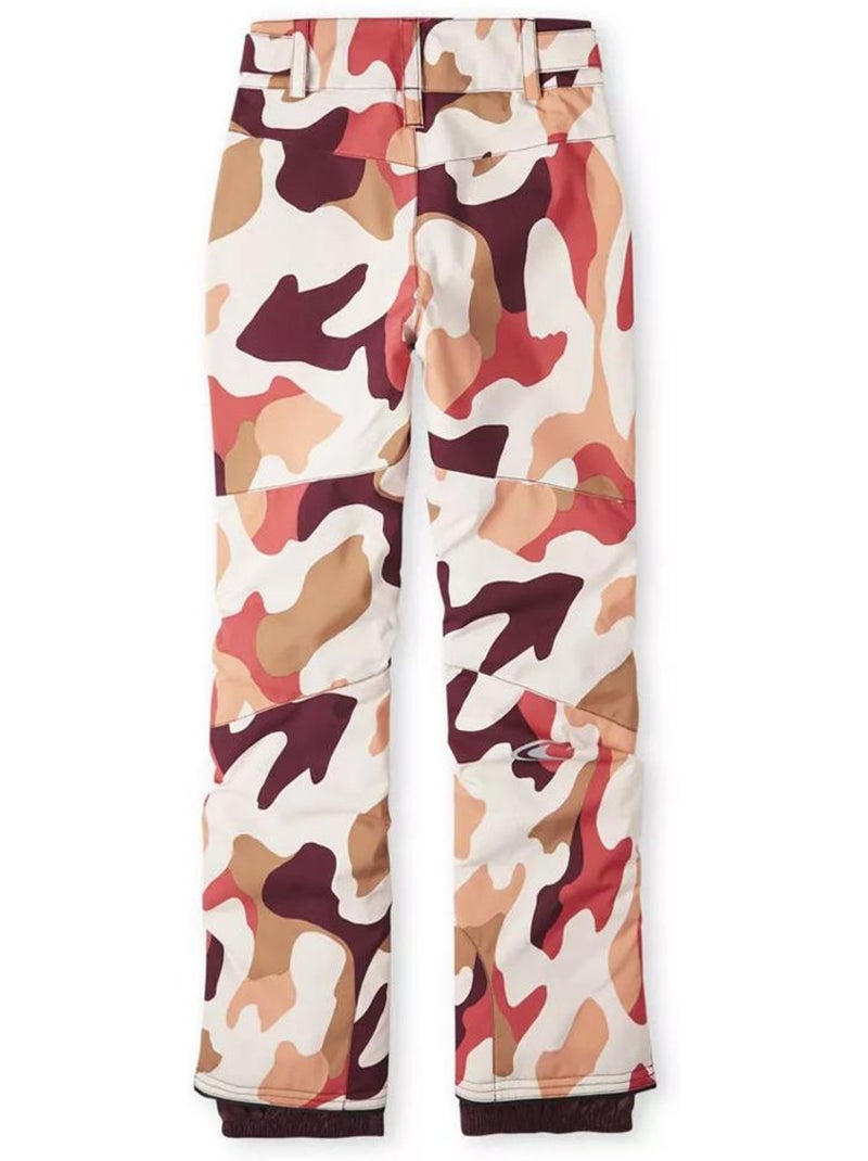 Calças de Esqui Estampadas O'Neill Star para Menina Branco/Vermelho Vermelho - Kiabi